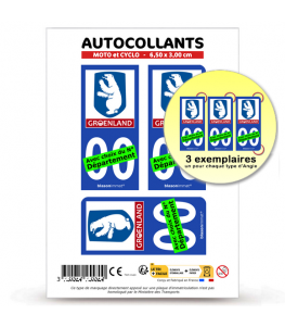 Groenland - Armoiries | Autocollant plaque immatriculation