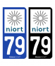 79 Niort - Ville | Autocollant plaque immatriculation