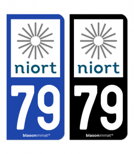 79 Niort - Ville | Autocollant plaque immatriculation