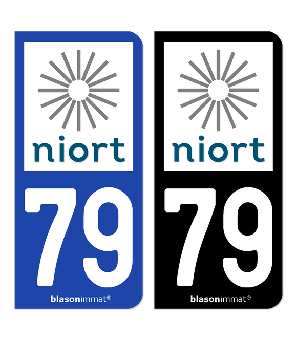 79 Niort - Ville | Autocollant plaque immatriculation