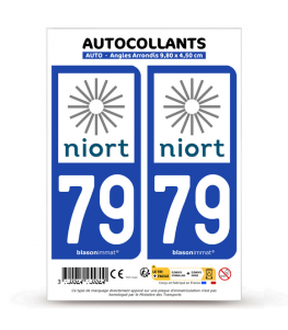 79 Niort - Ville | Autocollant plaque immatriculation