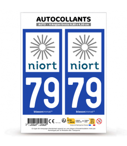 79 Niort - Ville | Autocollant plaque immatriculation
