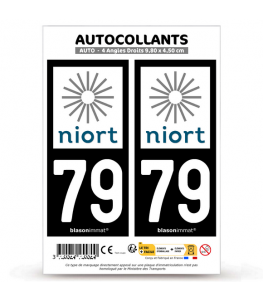 79 Niort - Ville | Autocollant plaque immatriculation
