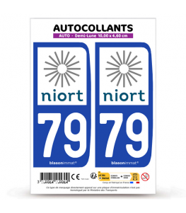 79 Niort - Ville | Autocollant plaque immatriculation