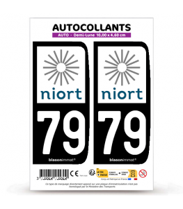 79 Niort - Ville | Autocollant plaque immatriculation