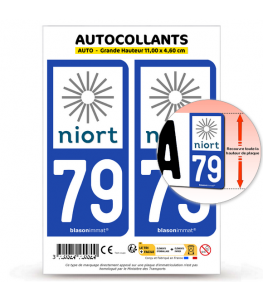 79 Niort - Ville | Autocollant plaque immatriculation