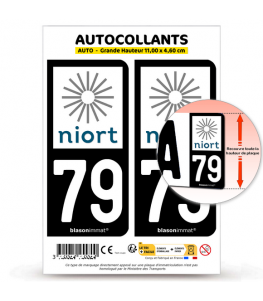 79 Niort - Ville | Autocollant plaque immatriculation