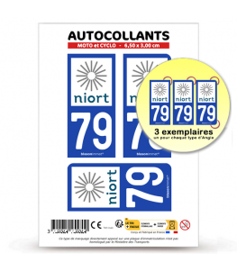 79 Niort - Ville | Autocollant plaque immatriculation