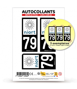 79 Niort - Ville | Autocollant plaque immatriculation