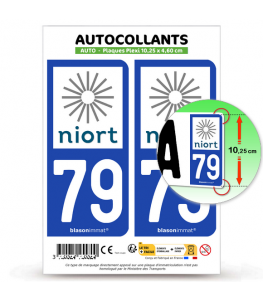 79 Niort - Ville | Autocollant plaque immatriculation