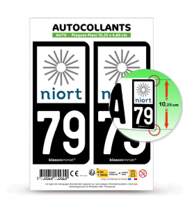 79 Niort - Ville | Autocollant plaque immatriculation