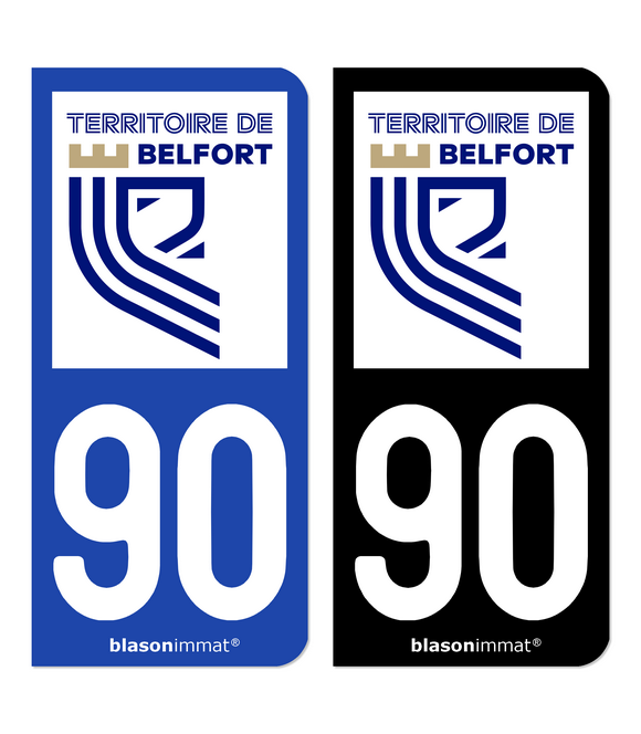 90 Territoire de Belfort - Département | Autocollant plaque immatriculation