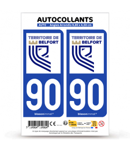 90 Territoire de Belfort - Département | Autocollant plaque immatriculation