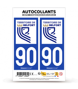 90 Territoire de Belfort - Département | Autocollant plaque immatriculation