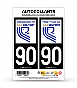 90 Territoire de Belfort - Département | Autocollant plaque immatriculation