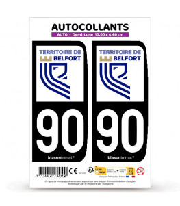90 Territoire de Belfort - Département | Autocollant plaque immatriculation