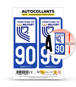 90 Territoire de Belfort - Département | Autocollant plaque immatriculation