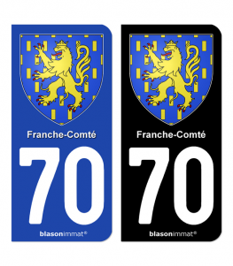 70 Franche-Comté - Armoiries | Autocollant plaque immatriculation®