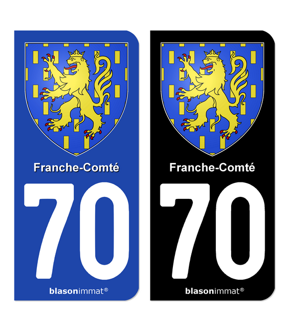 70 Franche-Comté - Armoiries | Autocollant plaque immatriculation®