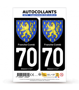 70 Franche-Comté - Armoiries | Autocollant plaque immatriculation®