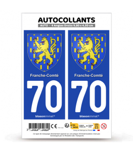 70 Franche-Comté - Armoiries | Autocollant plaque immatriculation®