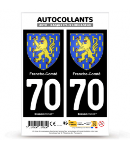 70 Franche-Comté - Armoiries | Autocollant plaque immatriculation®
