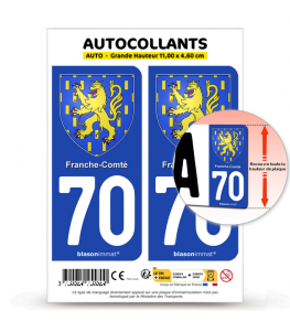 70 Franche-Comté - Armoiries | Autocollant plaque immatriculation®
