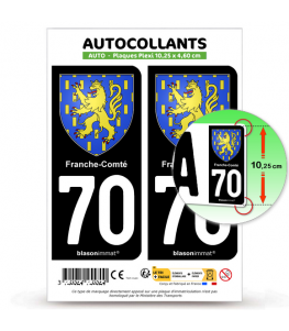 70 Franche-Comté - Armoiries | Autocollant plaque immatriculation®