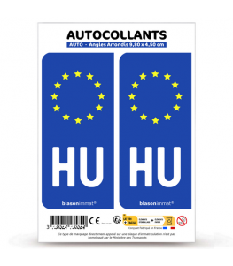 HU Hongrie - Identifiant Européen | Autocollant plaque immatriculation®