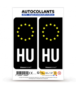 HU Hongrie - Identifiant Européen | Autocollant plaque immatriculation®