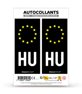 HU Hongrie - Identifiant Européen | Autocollant plaque immatriculation®
