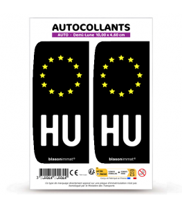 HU Hongrie - Identifiant Européen | Autocollant plaque immatriculation®