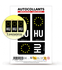 HU Hongrie - Identifiant Européen | Autocollant plaque immatriculation®