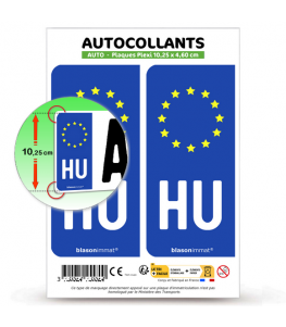 HU Hongrie - Identifiant Européen | Autocollant plaque immatriculation®
