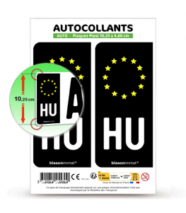 HU Hongrie - Identifiant Européen | Autocollant plaque immatriculation®