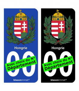 Hongrie - Armoiries | Autocollant plaque immatriculation® Moto-FN