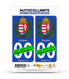 Hongrie - Armoiries | Autocollant plaque immatriculation® Moto-FN