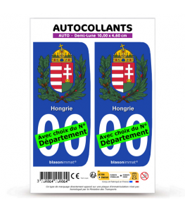 Hongrie - Armoiries | Autocollant plaque immatriculation® Moto-FN