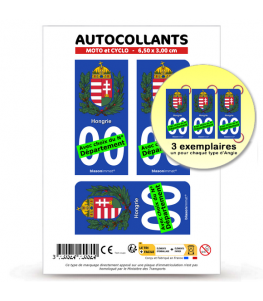 Hongrie - Armoiries | Autocollant plaque immatriculation® Moto-FN