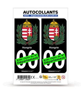 Hongrie - Armoiries | Autocollant plaque immatriculation® Moto-FN