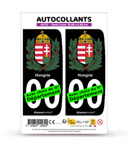 Hongrie - Armoiries | Autocollant plaque immatriculation® Moto-FN