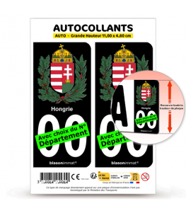Hongrie - Armoiries | Autocollant plaque immatriculation® Moto-FN