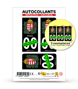 Hongrie - Armoiries | Autocollant plaque immatriculation® Moto-FN