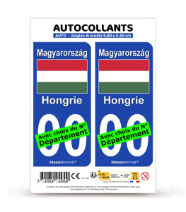 Hongrie - Drapeau | Autocollant plaque immatriculation® Moto-FN