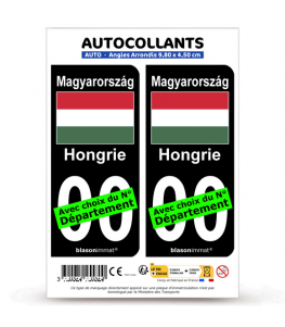 Hongrie - Drapeau | Autocollant plaque immatriculation® Moto-FN