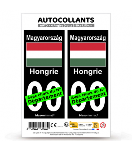 Hongrie - Drapeau | Autocollant plaque immatriculation® Moto-FN