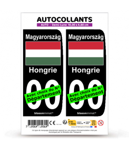Hongrie - Drapeau | Autocollant plaque immatriculation® Moto-FN