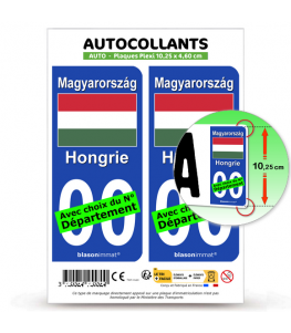 Hongrie - Drapeau | Autocollant plaque immatriculation® Moto-FN