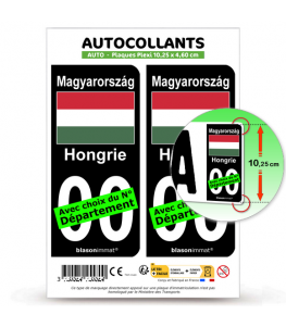 Hongrie - Drapeau | Autocollant plaque immatriculation® Moto-FN