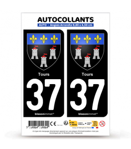 37 Tours - Armoiries | Autocollant plaque immatriculation®